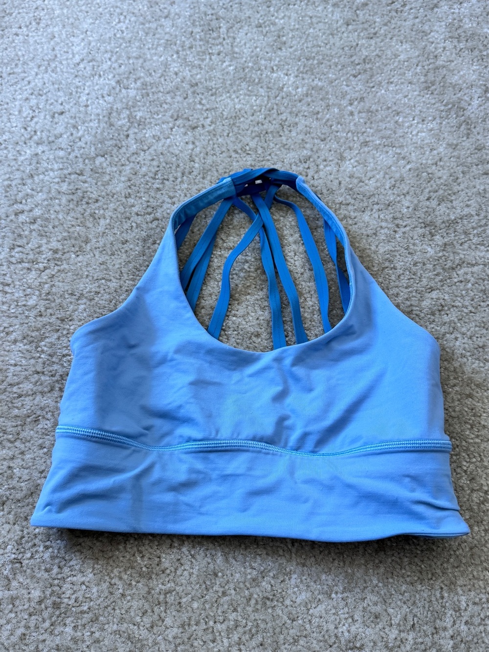 lululemon athletica Light Blue Strappy-Back Sports Bra - Picture 1 of 3